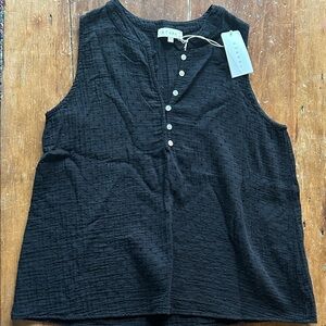 Stark X 100% Cotton Gauze Textured Tank Top Black Size Small Made in USA